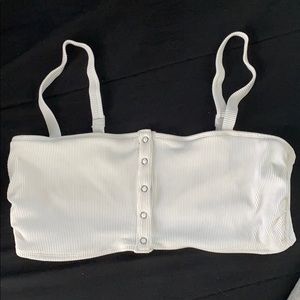 White bathing suit top